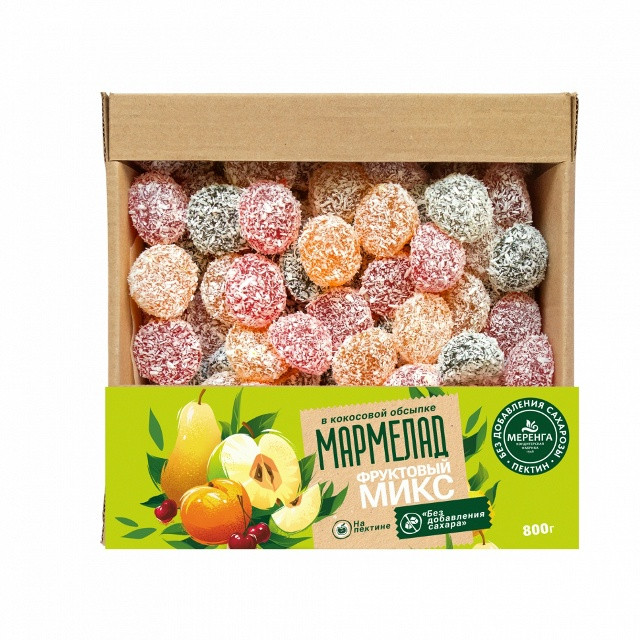  Меренга Мармелад в кокосовой обсыпке Фруктовый микс , 800г     в Котласе
